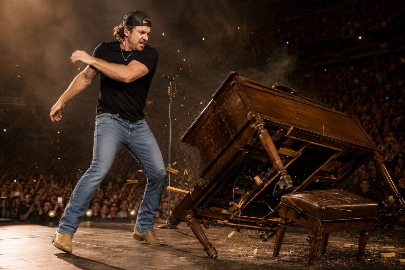 Morgan Wallen flips piano on stage at Empower Field at Mile High Denver concert May 29 2026
